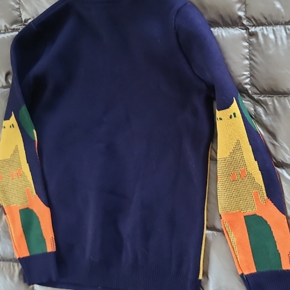 Navy Cat Design Crewneck Sweater - Picture 4 of 5